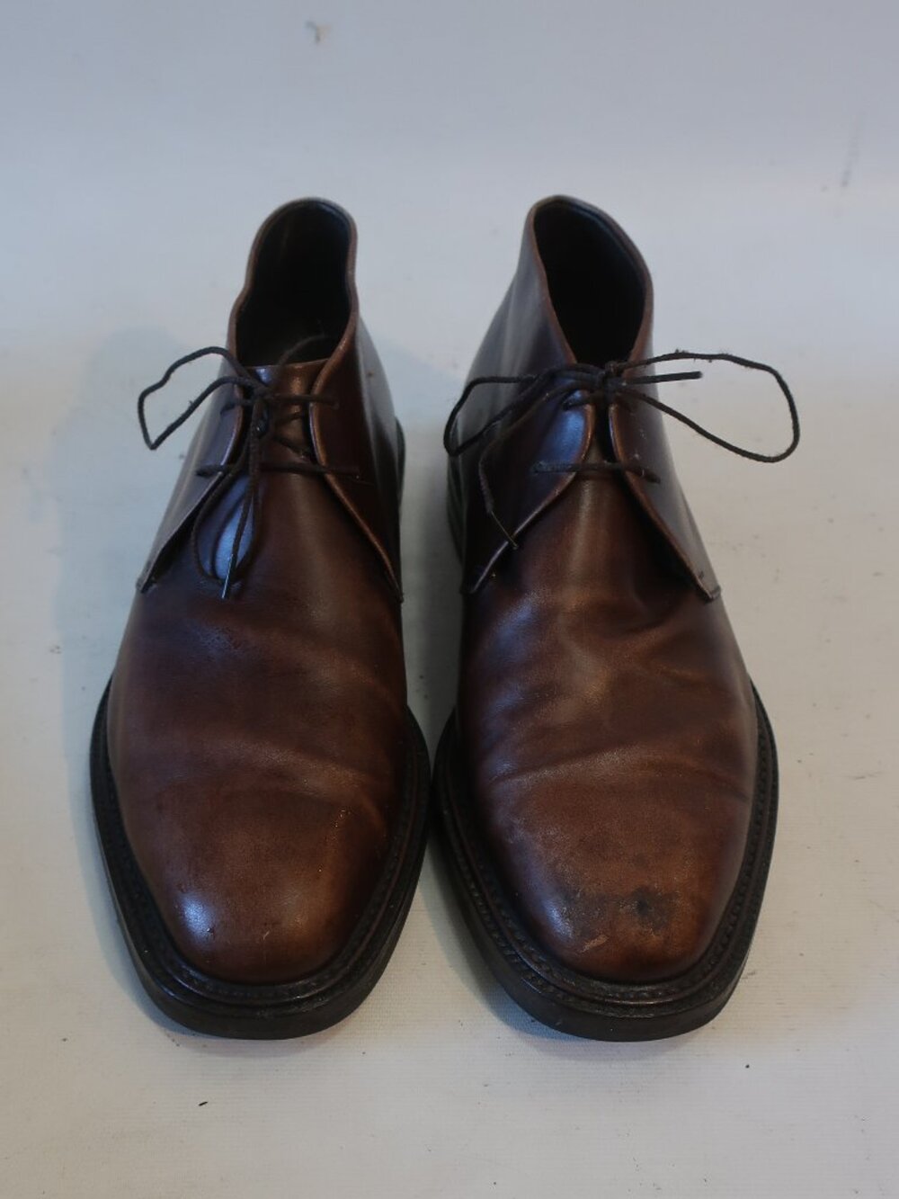 Mens Ferragamo Brown Leather Chukka Boots 9 EE